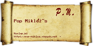 Pop Miklós névjegykártya