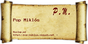 Pop Miklós névjegykártya